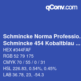 Farbcode: Schmincke Norma Professional - Schmincke 454 Kobaltblau dunkel | qconv.com