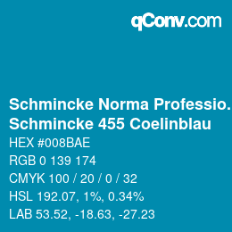 Código de color: Schmincke Norma Professional - Schmincke 455 Coelinblau | qconv.com