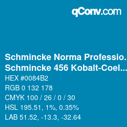 Farbcode: Schmincke Norma Professional - Schmincke 456 Kobalt-Coelinblau | qconv.com