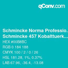 Código de color: Schmincke Norma Professional - Schmincke 457 Kobalttuerkis | qconv.com