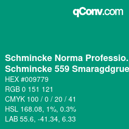 Código de color: Schmincke Norma Professional - Schmincke 559 Smaragdgruen | qconv.com