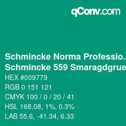 Código de color: Schmincke Norma Professional - Schmincke 559 Smaragdgruen | qconv.com