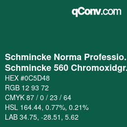 Código de color: Schmincke Norma Professional - Schmincke 560 Chromoxidgruen feurig | qconv.com