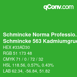 カラーコード: Schmincke Norma Professional - Schmincke 563 Kadmiumgruenton | qconv.com