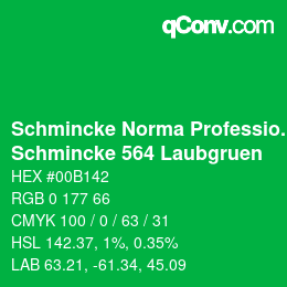 Code couleur: Schmincke Norma Professional - Schmincke 564 Laubgruen | qconv.com