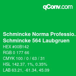 颜色代码: Schmincke Norma Professional - Schmincke 564 Laubgruen | qconv.com