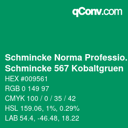 Farbcode: Schmincke Norma Professional - Schmincke 567 Kobaltgruen | qconv.com