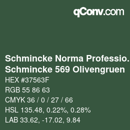 Código de color: Schmincke Norma Professional - Schmincke 569 Olivengruen | qconv.com