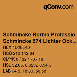 Code couleur: Schmincke Norma Professional - Schmincke 674 Lichter Ocker | qconv.com