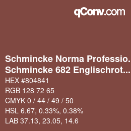 カラーコード: Schmincke Norma Professional - Schmincke 682 Englischrot dunkel | qconv.com