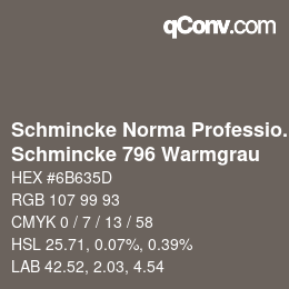 Code couleur: Schmincke Norma Professional - Schmincke 796 Warmgrau | qconv.com