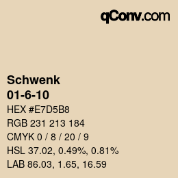 カラーコード: Schwenk - 01-6-10 | qconv.com