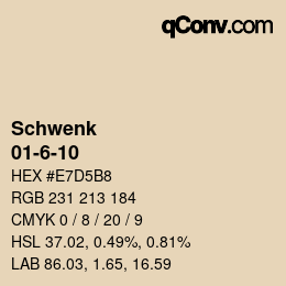 Code couleur: Schwenk - 01-6-10 | qconv.com