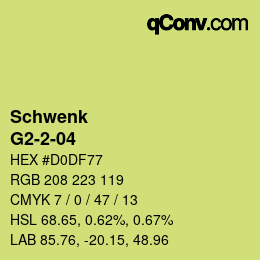 Color code: Schwenk - G2-2-04 | qconv.com