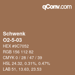 Code couleur: Schwenk - O2-5-03 | qconv.com