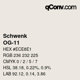 カラーコード: Schwenk - OG-11 | qconv.com