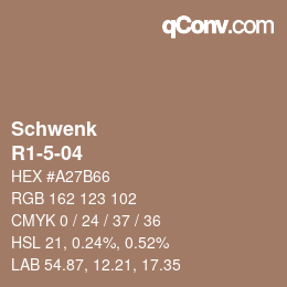 Code couleur: Schwenk - R1-5-04 | qconv.com