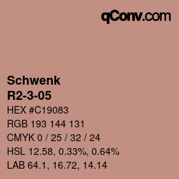 カラーコード: Schwenk - R2-3-05 | qconv.com