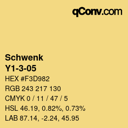 カラーコード: Schwenk - Y1-3-05 | qconv.com