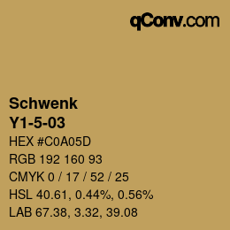 カラーコード: Schwenk - Y1-5-03 | qconv.com