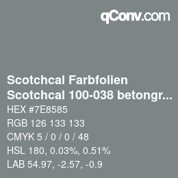 Farbcode: Scotchcal Farbfolien - Scotchcal 100-038 betongrau | qconv.com