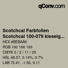 Farbcode: Scotchcal Farbfolien - Scotchcal 100-079 kieselgrau | qconv.com