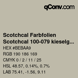 Farbcode: Scotchcal Farbfolien - Scotchcal 100-079 kieselgrau | qconv.com