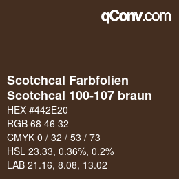 Código de color: Scotchcal Farbfolien - Scotchcal 100-107 braun | qconv.com