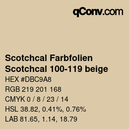 Código de color: Scotchcal Farbfolien - Scotchcal 100-119 beige | qconv.com