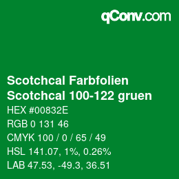 Farbcode: Scotchcal Farbfolien - Scotchcal 100-122 gruen | qconv.com