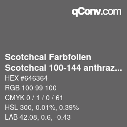 Farbcode: Scotchcal Farbfolien - Scotchcal 100-144 anthrazit metallic | qconv.com