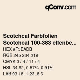 Farbcode: Scotchcal Farbfolien - Scotchcal 100-383 elfenbein | qconv.com