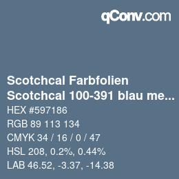 Code couleur: Scotchcal Farbfolien - Scotchcal 100-391 blau metallic | qconv.com