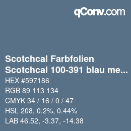 カラーコード: Scotchcal Farbfolien - Scotchcal 100-391 blau metallic | qconv.com