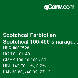 Código de color: Scotchcal Farbfolien - Scotchcal 100-450 smaragdgruen | qconv.com