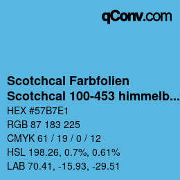 Farbcode: Scotchcal Farbfolien - Scotchcal 100-453 himmelblau | qconv.com