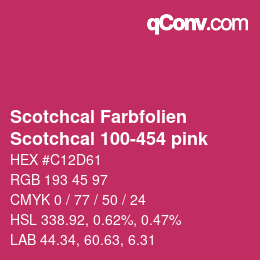 Farbcode: Scotchcal Farbfolien - Scotchcal 100-454 pink | qconv.com