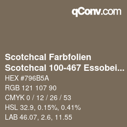 Código de color: Scotchcal Farbfolien - Scotchcal 100-467 Essobeigegrau | qconv.com