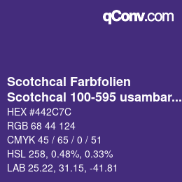 Code couleur: Scotchcal Farbfolien - Scotchcal 100-595 usambara | qconv.com