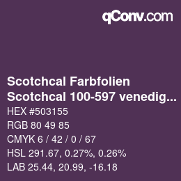 Código de color: Scotchcal Farbfolien - Scotchcal 100-597 venedigblau | qconv.com