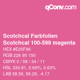 Código de color: Scotchcal Farbfolien - Scotchcal 100-599 magenta | qconv.com