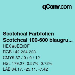 Farbcode: Scotchcal Farbfolien - Scotchcal 100-600 blaugruen | qconv.com