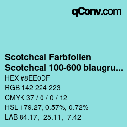 Código de color: Scotchcal Farbfolien - Scotchcal 100-600 blaugruen | qconv.com
