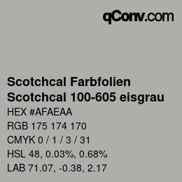 Farbcode: Scotchcal Farbfolien - Scotchcal 100-605 eisgrau | qconv.com