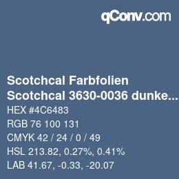 Código de color: Scotchcal Farbfolien - Scotchcal 3630-0036 dunkelblau | qconv.com