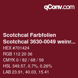 Farbcode: Scotchcal Farbfolien - Scotchcal 3630-0049 weinrot | qconv.com