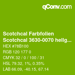 Farbcode: Scotchcal Farbfolien - Scotchcal 3630-0070 hellgruen | qconv.com