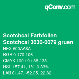 Farbcode: Scotchcal Farbfolien - Scotchcal 3630-0079 gruen | qconv.com