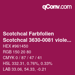 Código de color: Scotchcal Farbfolien - Scotchcal 3630-0081 violett | qconv.com