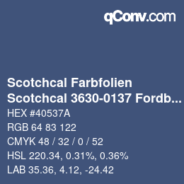Código de color: Scotchcal Farbfolien - Scotchcal 3630-0137 Fordblau | qconv.com